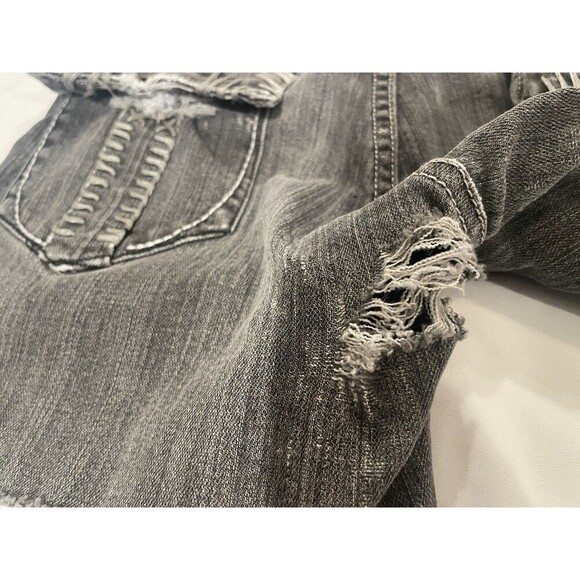 Rock & Republic Jean Shorts Juniors 9/10 Black Distressed Mid Rise 5” - Picture 11 of 11